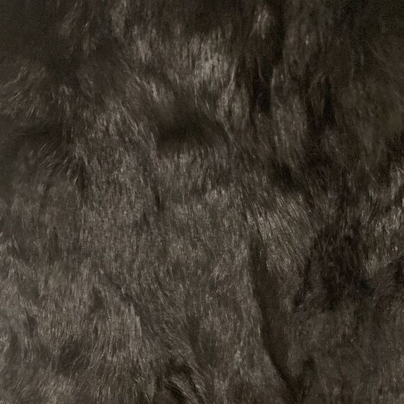 Adrienne Landau Genuine Rabbit & Lamb Black Vest with Leather Back. Size Small. - Picture 2 of 7